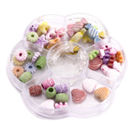 Набор для создания украшений-бусины Alingar, 80х80х12 мм, "Candy", 6 видов бусин, 1х1,1 м леска, пластик.пенал