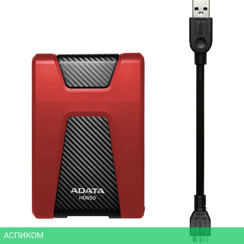 Внешний накопитель A-Data DashDrive Durable HD650 1TB Red (AHD650-1TU31-CRD)
