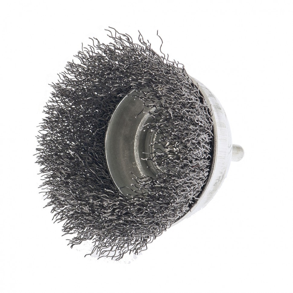 Щетка для дрели, 75 мм, "чашка" со шпилькой, витая проволока Сибртех