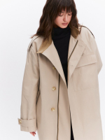 Тренч с вельветовым воротником