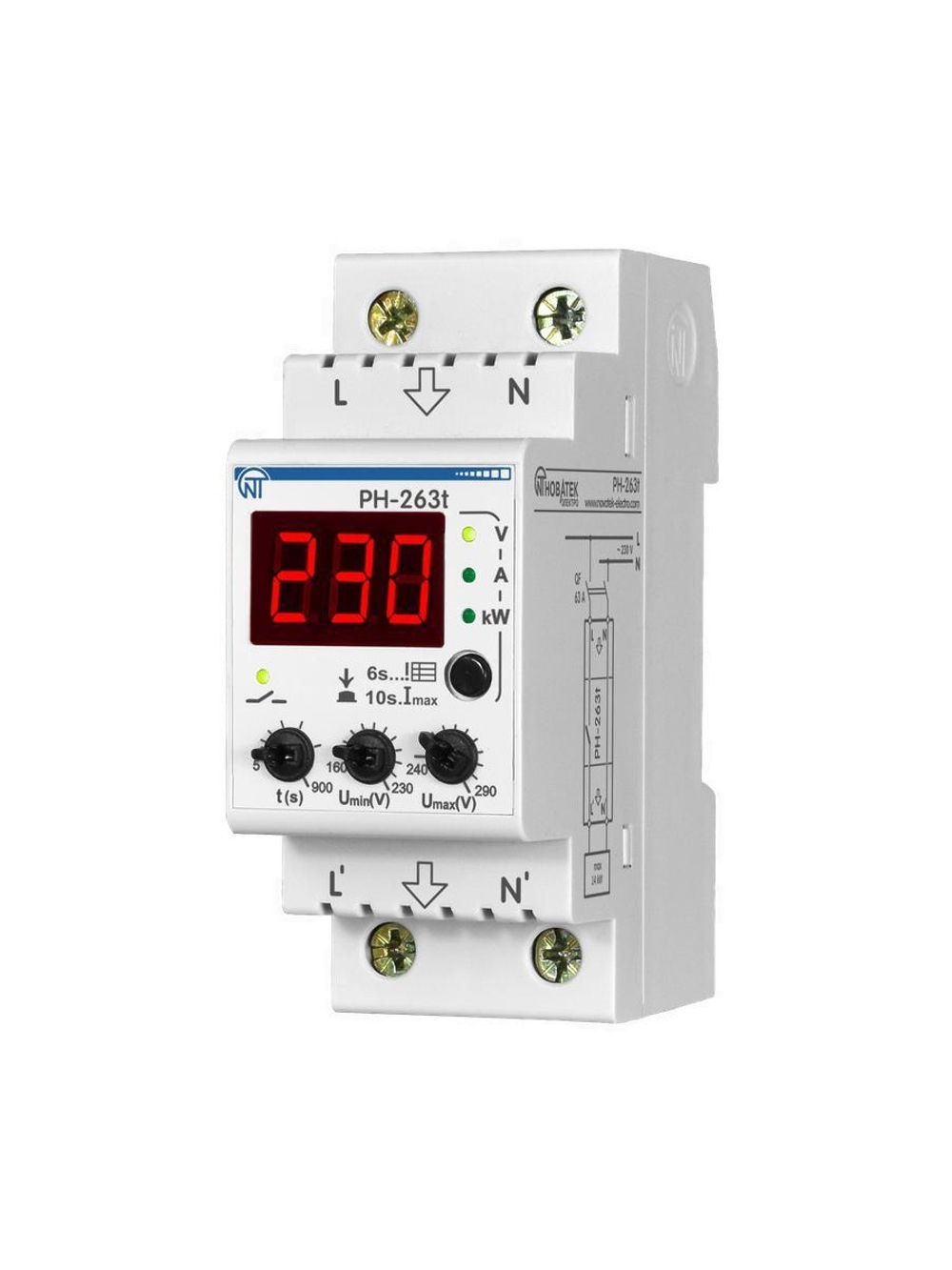 Реле напряжения PH-263 T НовАтек-Электро 3425600263т