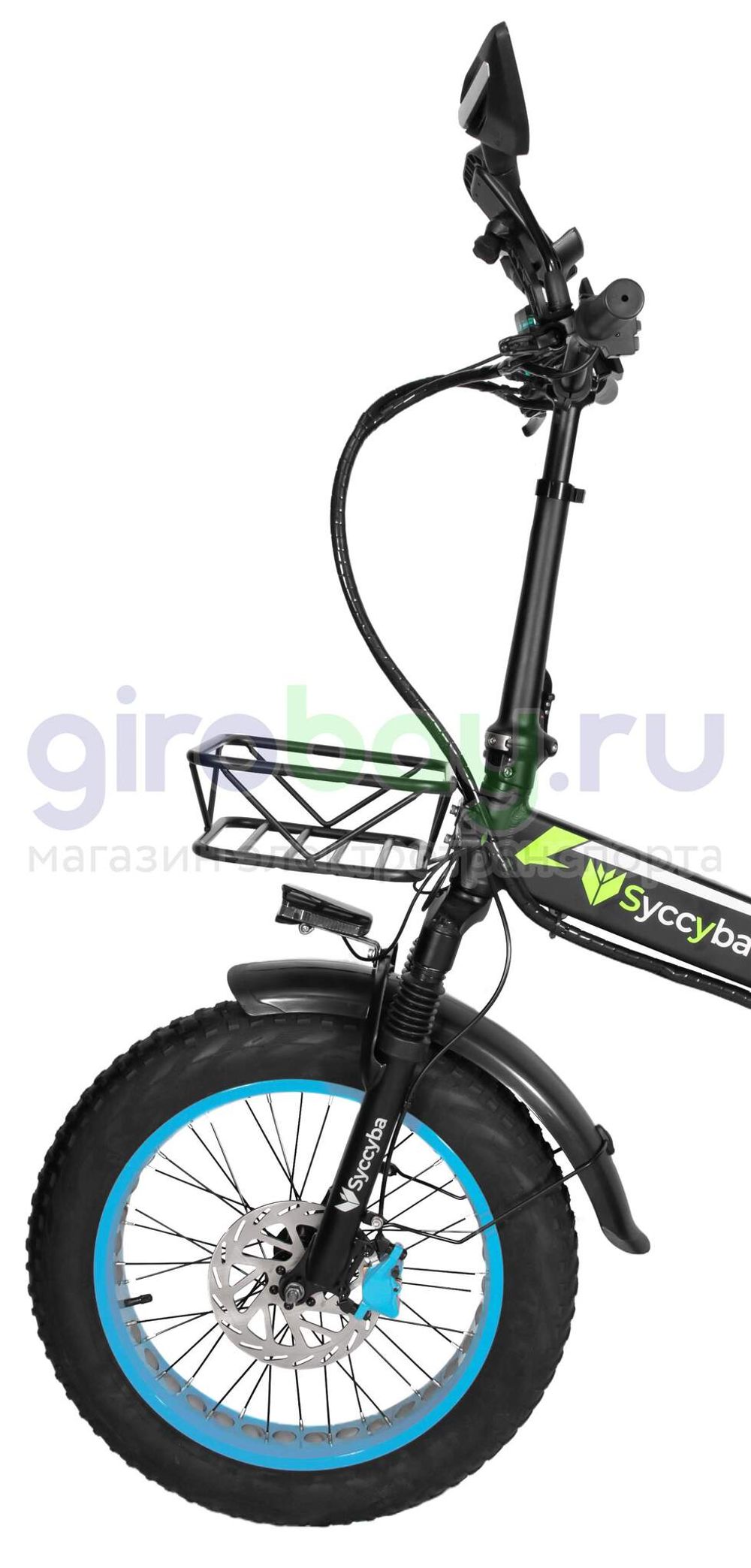 Электровелосипед Syccyba F10 Pro 2025 года (48V/15Ah) - Синий обод фото №5