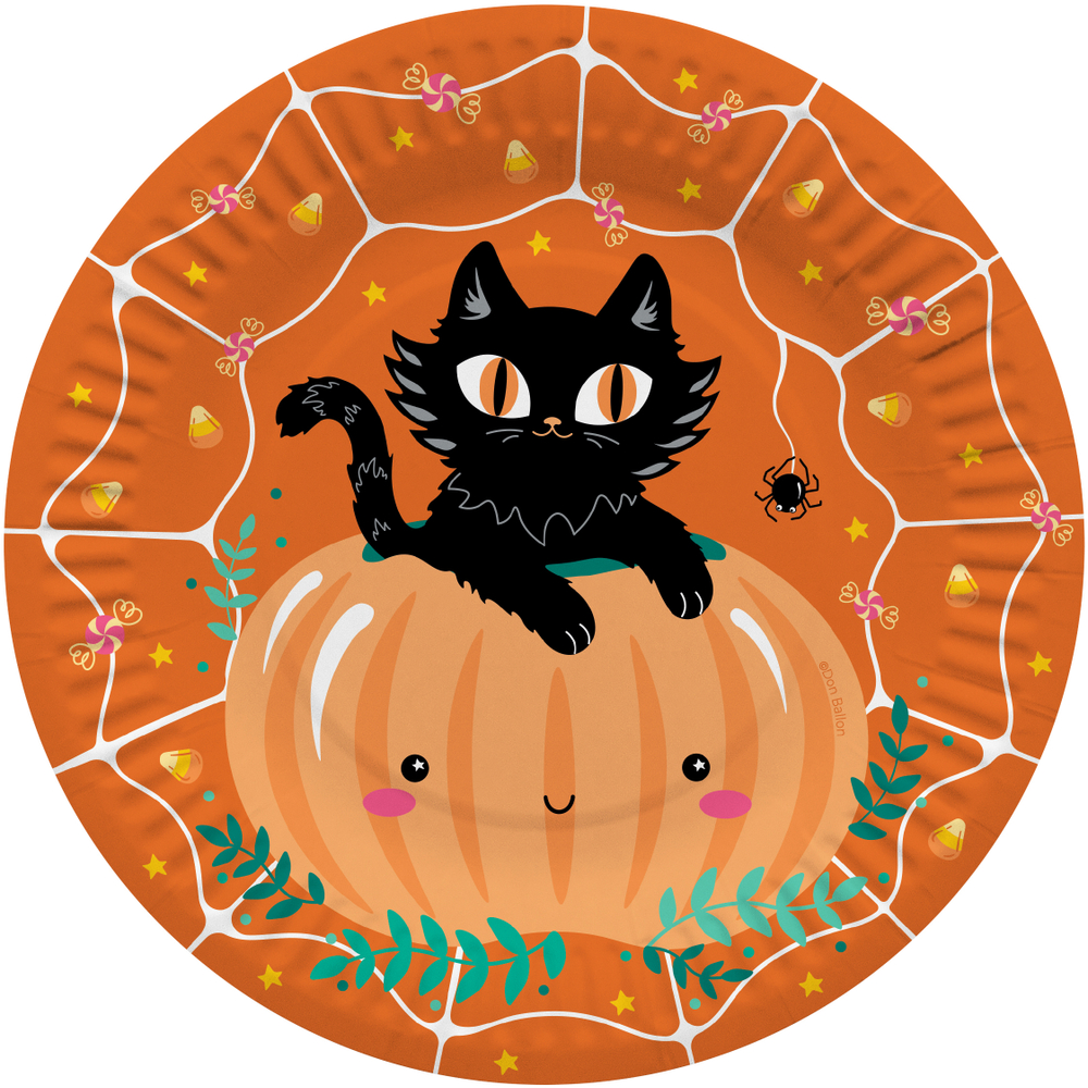 Тарелки "Кошечка на тыкве" 6 шт 18 см