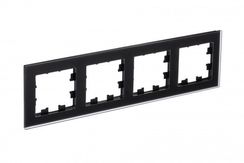 Рамка Systeme Electric ATLASDESIGN Nature 4-постовая стекло черный матовый 38697