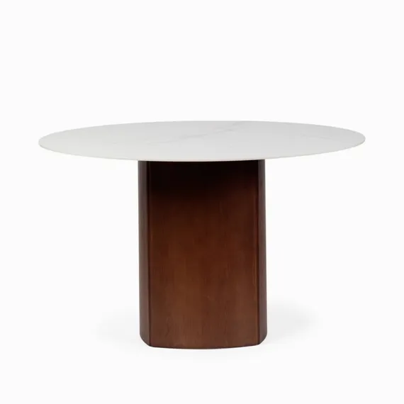 Обеденный стол Addy Ø120 см, белый камень