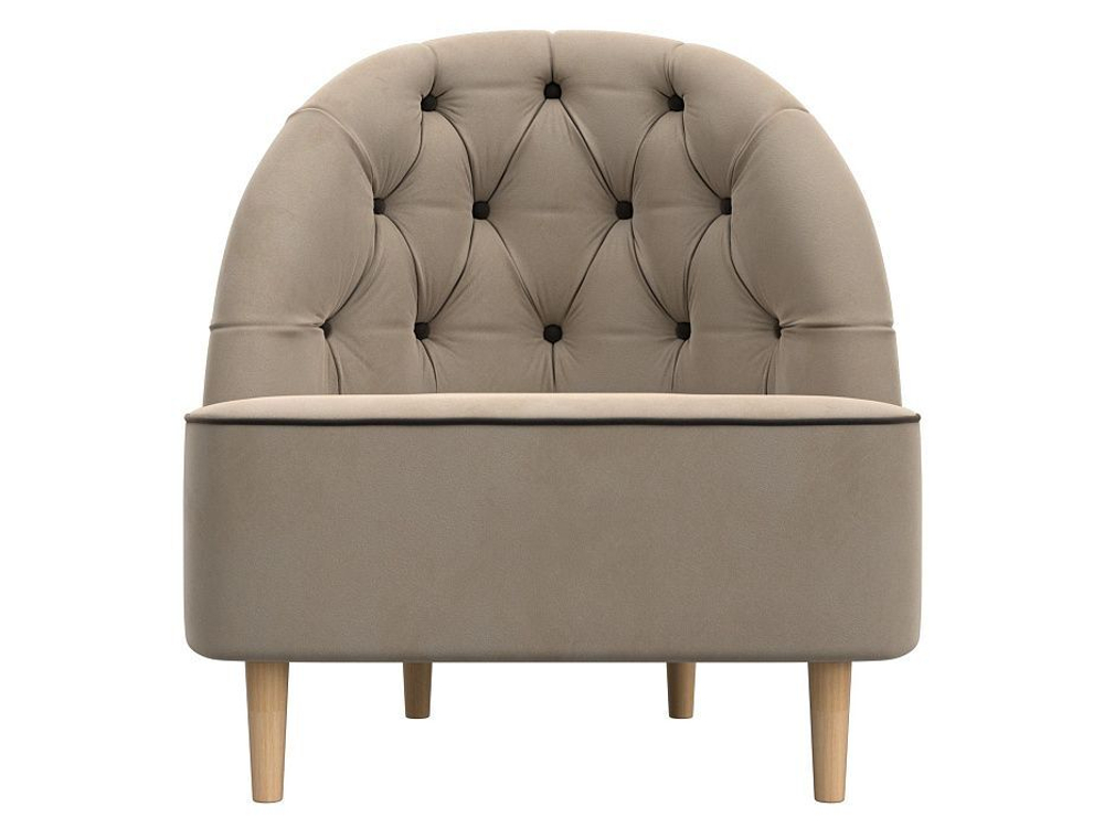 Кресло Амиса, Бежевый\Коричневый, Велюр, 110038