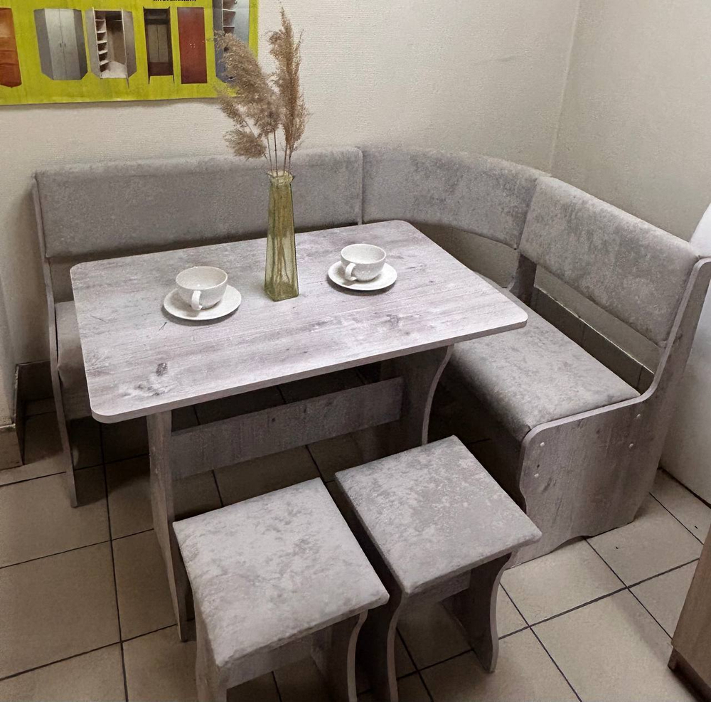 Кухонный уголок "Миссия V" (финдус/велюр светло-серый)