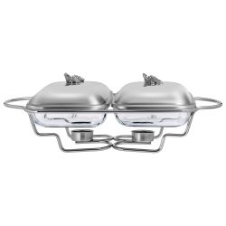 МАРМИТ ДВОЙНОЙ LEFARD СЕРИЯ "HARMONY" СО СТЕКЛЯННЫМИ ФОРМАМИ ДЛЯ ЗАПЕКАНИЯ, 1,6Л/1,6Л