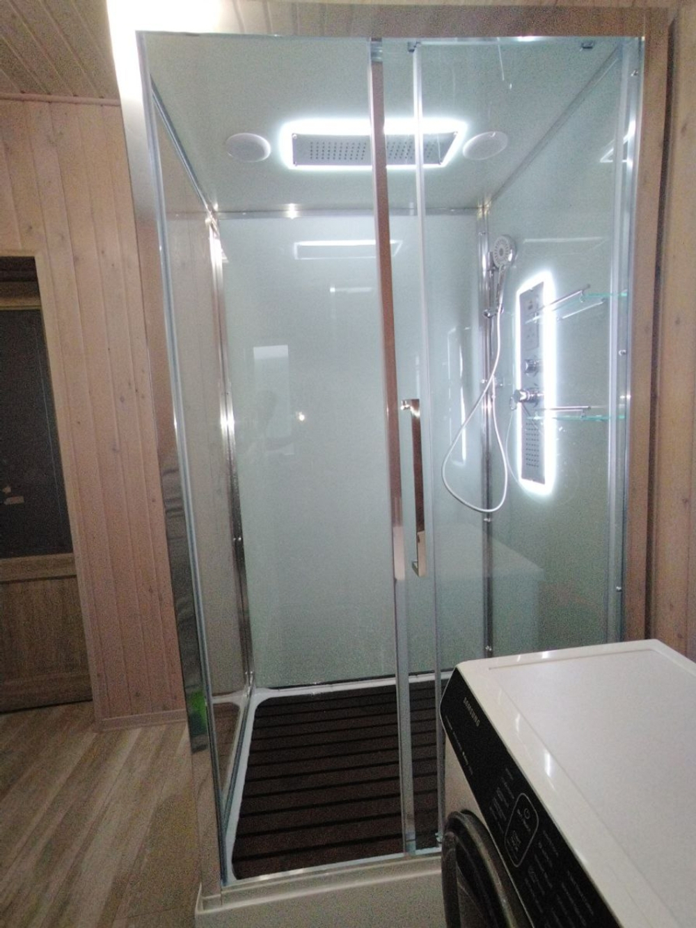 Душевая кабина AvaCan (АваКан) Z2912LED с низким поддоном, с ГМ, с электрикой и LED подсветкой, 120х90х220