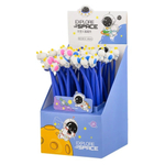 Ручка шариковая, Basir, синие чернила, серия "Космонавт", гибкий корпус с фигуркой, 48 шт