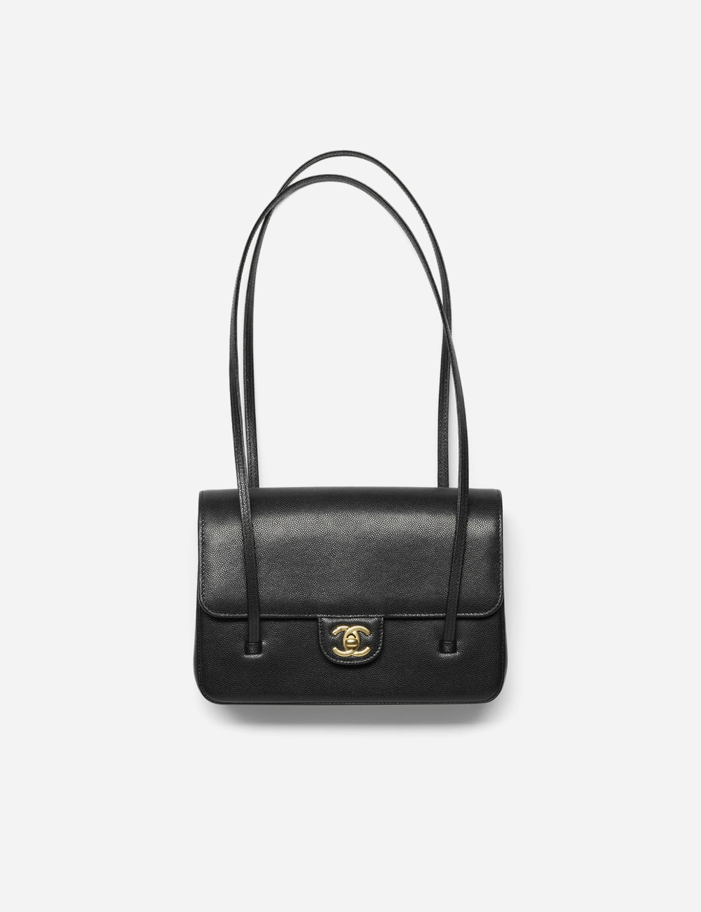 Сумка Chanel Small Flap Bag Grained Shiny Calfskin & Gold-Tone Metal "Black"