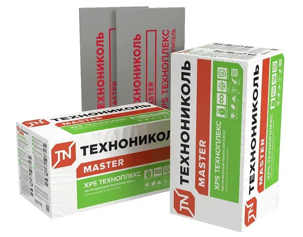 ТЕХНОНИКОЛЬ Техноплекс 30 мм (12 упаковок/ 156 листов/ 106,8 м2), Утеплитель из пенополистирола для фасада, стен, крыши, пола (XPS)