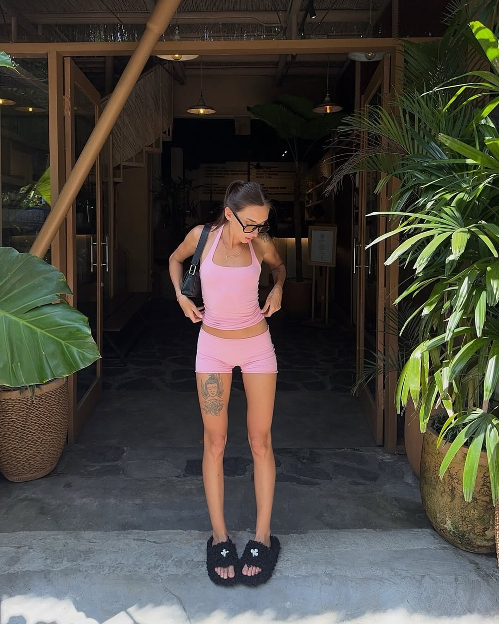 pink halter top