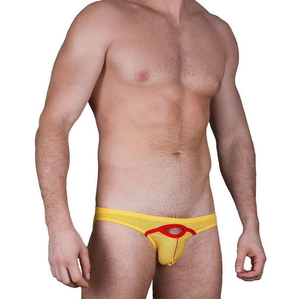 Мужские трусы слипы желтые Sesmik Active light