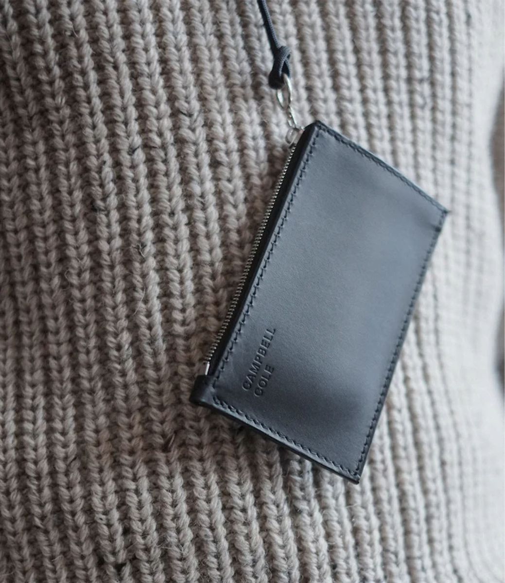 Campbell Cole Simple Coin Pouch Black — кошелёк из кожи