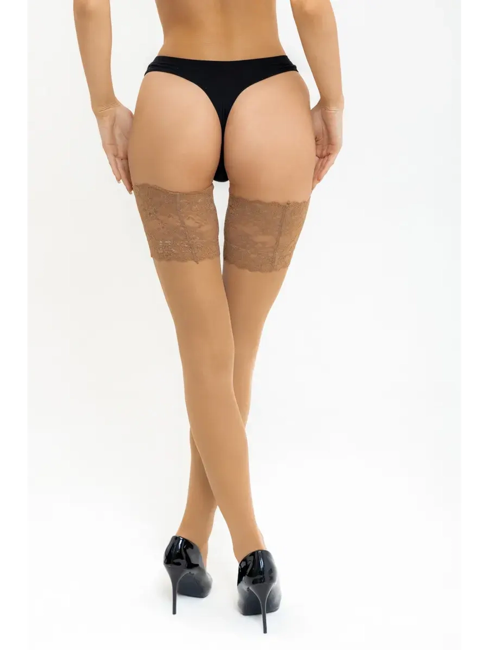 Чулки 2шт широкая резинка эротические кружевные под пояс