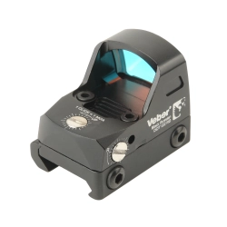 Прицел коллиматорный Veber Black Russian DOT 122 RD - передний вид с видимым световым фильтром