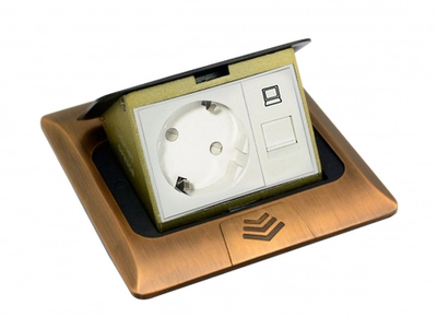 Выдвижной блок на 3 модуля,  античная латунь