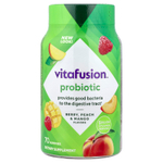 VitaFusion, Жевательные мармеладки с пробиотиками, натуральная малина, персик и манго, 5 млрд КОЕ, 70 жевательных таблеток