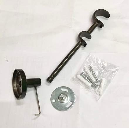 Кронштейн Ост открытый стеновой d25/16 мм двухрядный, цвет шоколад