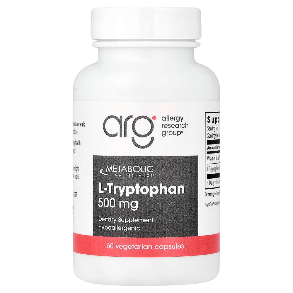Metabolic Maintenance, L-триптофан, 500 мг, 60 капсул