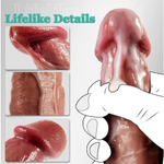 Реалистичный вибратор с подогревом и пульсацией (21,5 см.* 4 см.)