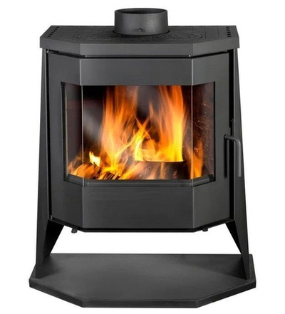 Печь-камин Бавария Панорама Призма с плитой