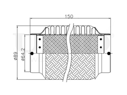Гофра глушителя 64x150 мм InnerBraid UNIO EXP-64150