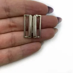 Застежка металл 20 мм никель, Китай