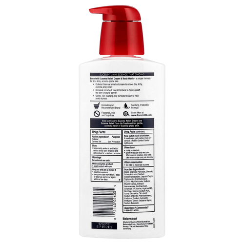 Eucerin, Eczema Relief, крем для душа, 400 мл (13,5 жидк. унц.)