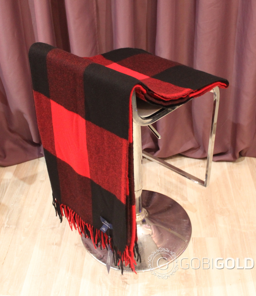 Плед из 100% кашемира 150x200 см. (GOBI Cor.) - красно-черный
