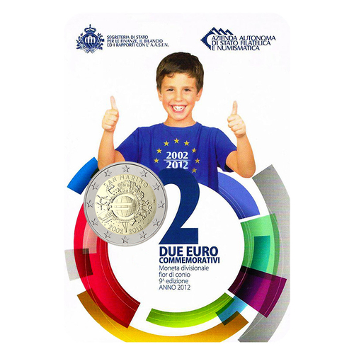 San Marino 2 Euro 2012 – 10th Anniversary of Euro Circulation (BU)