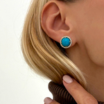 Серьги c Бирюзой и Бриллиантами, E0015-8/1