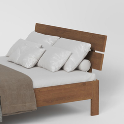 Кровать, 140x200, Баямо, массив дуба срощенный, табачный