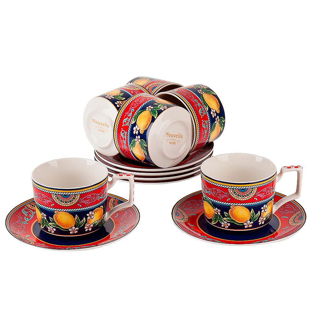Чайный набор 12пр. "Fruttissimo" (6 персон) v=220мл (фарфор) (подарочная упаковка)
