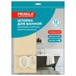 Шторка для ванной ПОЛИЭСТЕР, 180х180 см, кольца в комплекте,золотой бриллиант, PRIMILA, 700089