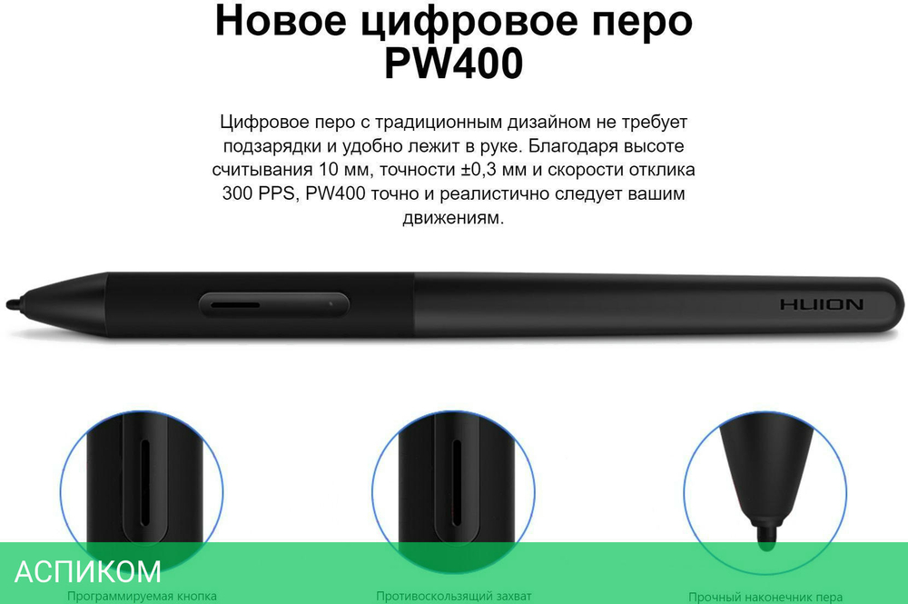 Графический планшет Huion Inspiroy черный (RTP-700)