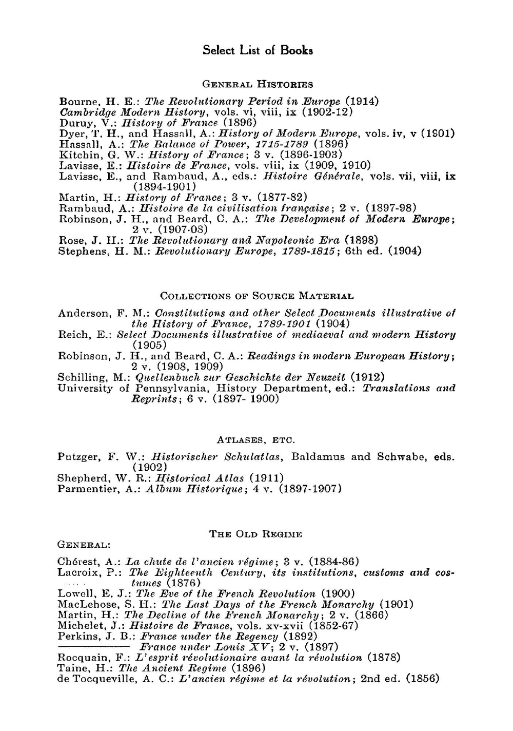 A Syllabus Of The Revolutionary And Napoleonic Era | Theodore Collier