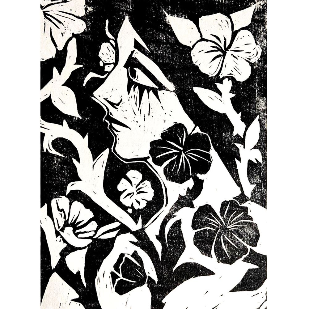 Пономаренко Г. E. Шипы. Линогравюра. Россия, 2025