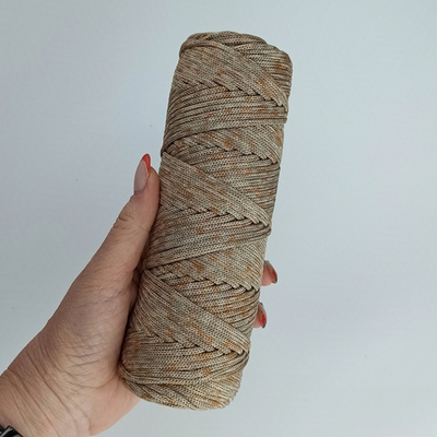 Полиэфирный шнур круглый 3 мм меланж Песчаная буря