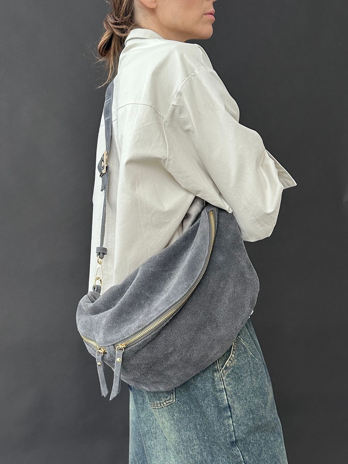 Banana bag, ballerina, NOVA suede gold (лунный)