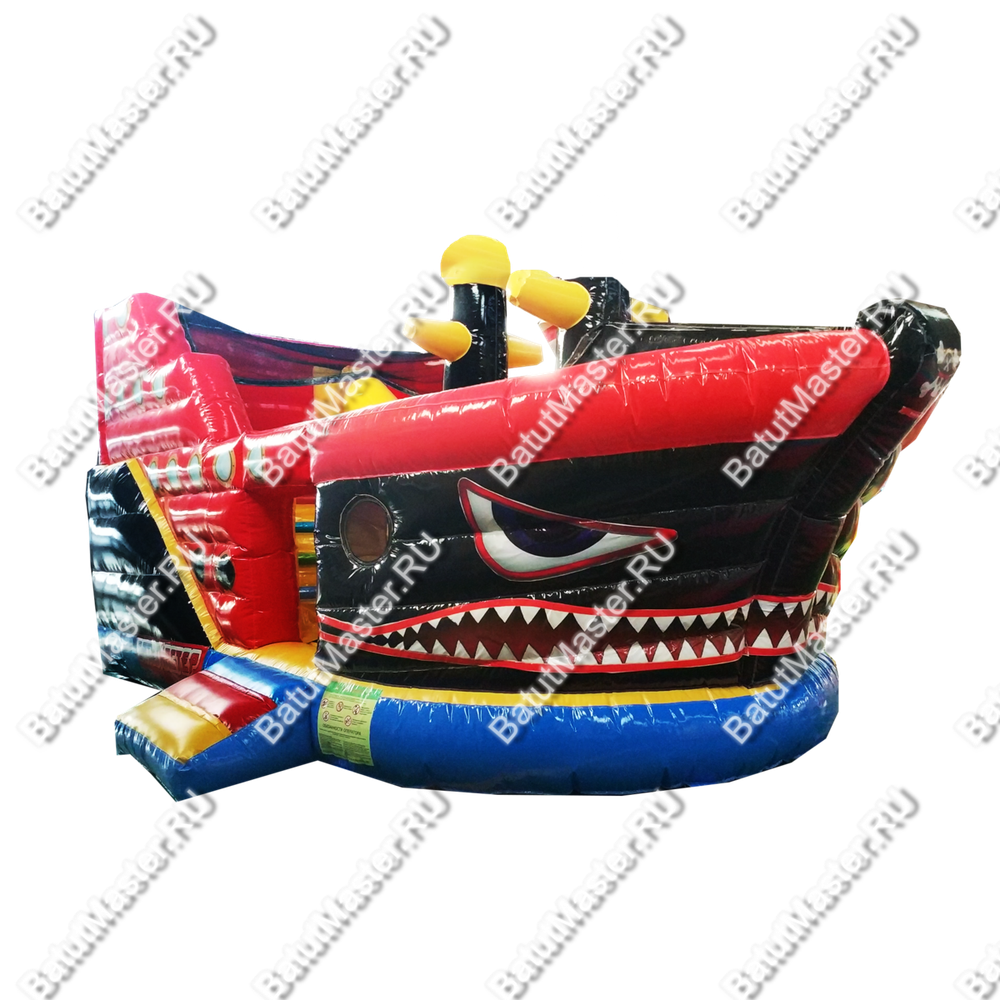 Коммерческий надувной батут "Кораблик акулы"