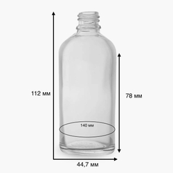 Флакон стекло 100 мл (18) прозрачный Китай