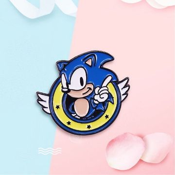 Значок Ёж Соник, Sonic the Hedgehog, р-р 3х3,5  см