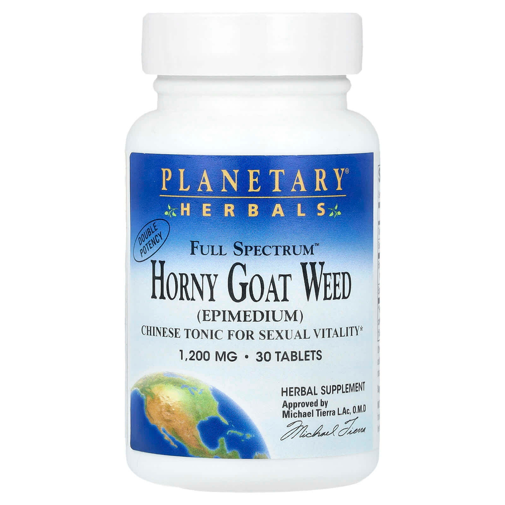 Planetary Herbals, Full Spectrum ™ Horny Goat Weed, 1200 мг, 30 таблеток