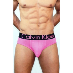 Мужские трусы брифы розовые с черной резинкой Модал Calvin Klein Black Waistband CK02209