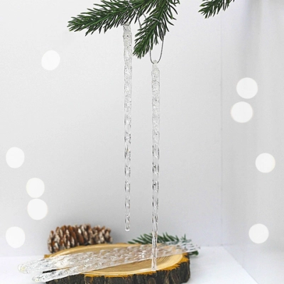 Подвеска «Снежный хрусталь» 18 см (набор 6 шт), Серебро