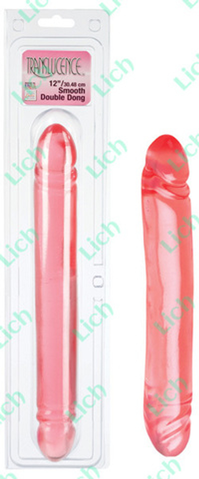 Гладкий двусторонний гелевый фаллоимитатор, 32 см.