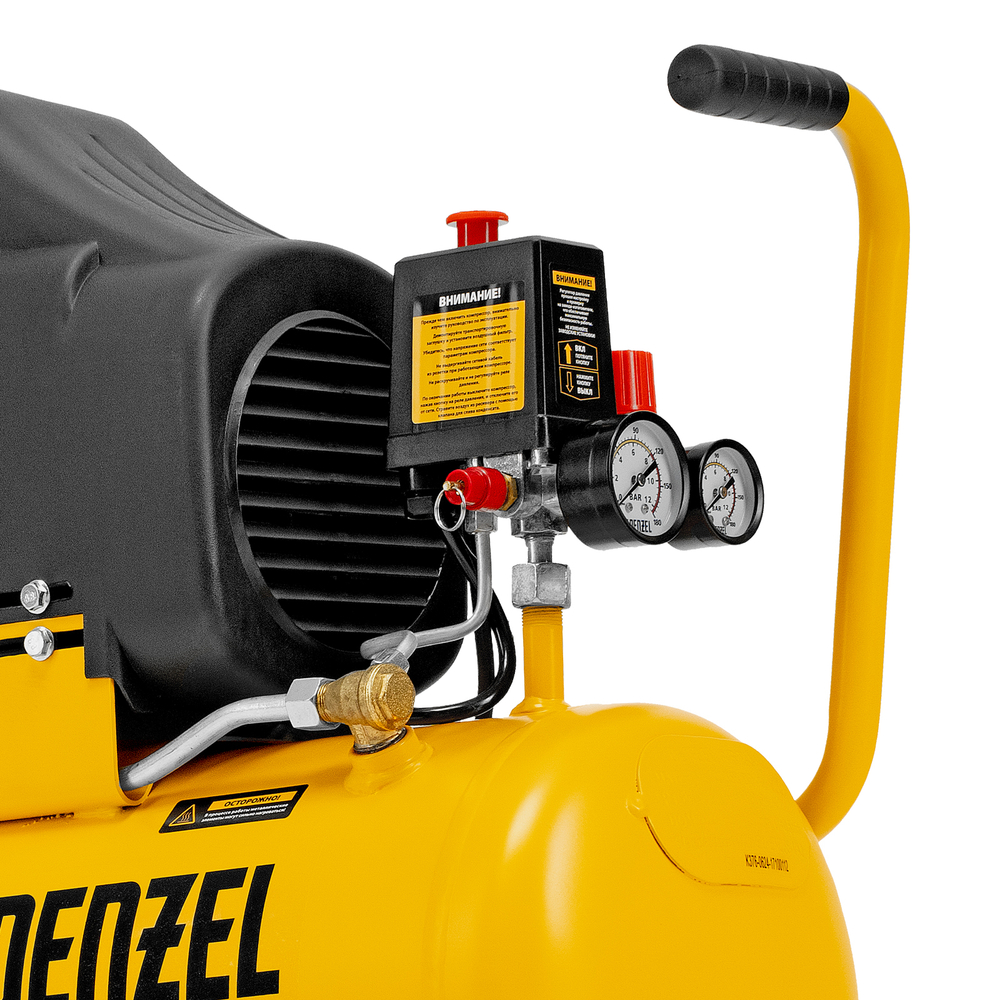 Компрессор воздушный DLC1300/24 безмасляный 1.3 кВт, 24 литра, 206 л/мин Denzel