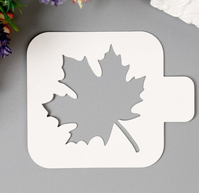Трафарет пластик "Кленовый лист" 9х9 см